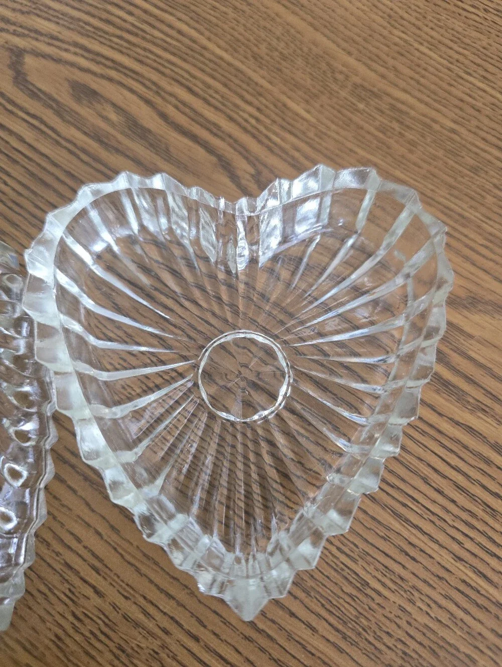 Clear Heart-Shaped Pressed Glass Trinket Dish